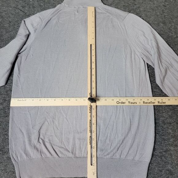 Alan Paine Cashmere Silk Mens Size M Gray Sweater 1/4 Quarter Zip Pullover Great - Picture 11 of 12
